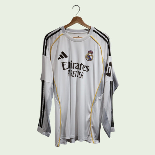 Real Madrid Home Long Sleeve - 2025/26 - Bellingham - (XL)
